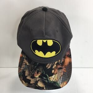 Batman DC Comics Youth Size Snapback Hat Cap Dark Gray w/Graphic & Bat Patch